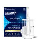 Waterpik Sonic-Fusion front view showing compact all-in-one design and convenience
