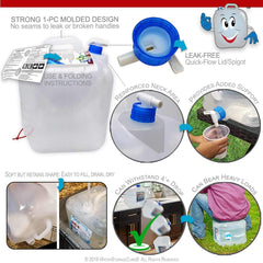 WaterStorageCube en mesa de camping facilitando dispensado de agua durante actividades