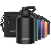 WATERSY frente del envase negro mostrando capacidad y diseño resistente