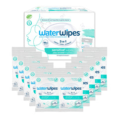 WaterWipes paquete frontal mostrando el envase y beneficio de limpieza suave