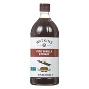 Watkins bottle front view showing 16 oz and brand — rich vanilla flavor