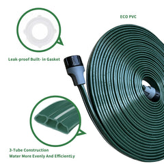 WATOO hose pinned with steel stake to prevent tangles and ensure precise watering