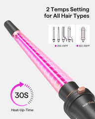 wavytalk 1.25 inch barrel displayed creating medium curls for versatility