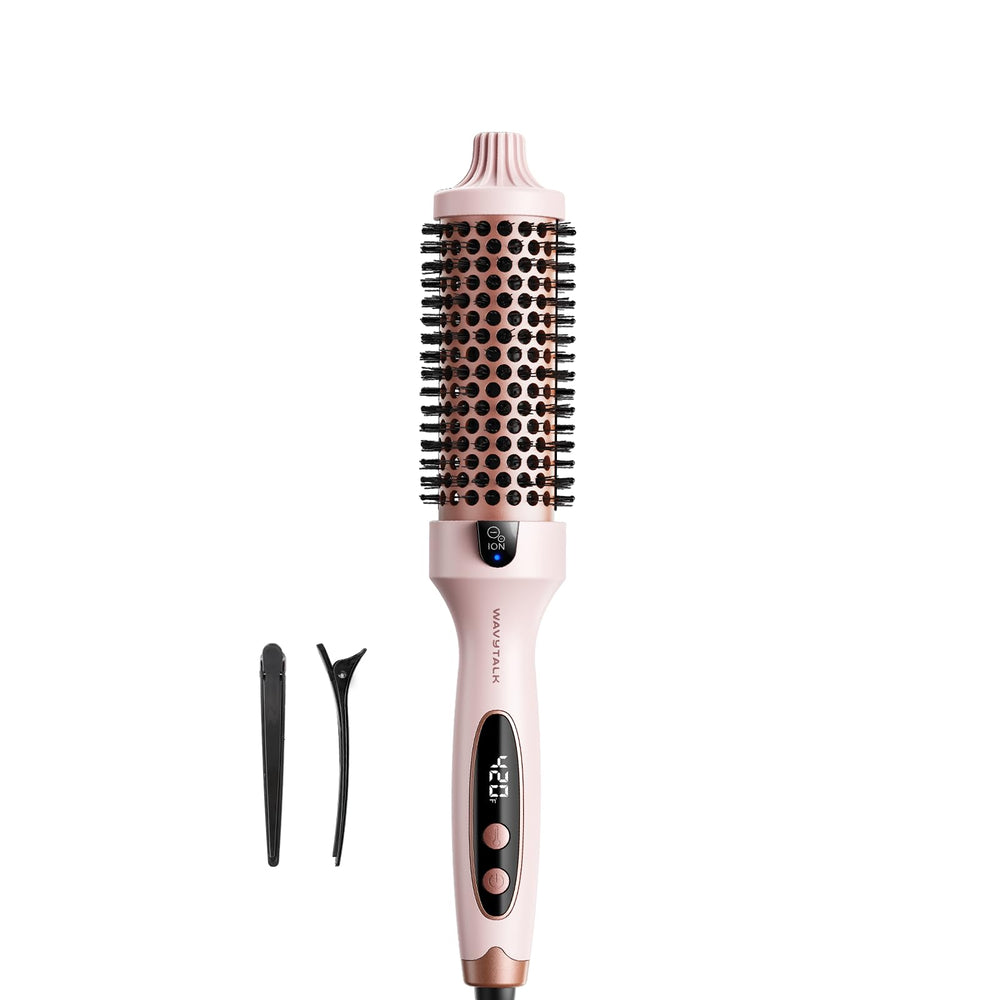 wavytalk front view showing brush and LED display for easy heat control