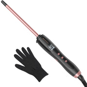 wavytalk small curling iron front view showing compact wand and ergonomic handle for easy styling