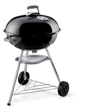 Weber Jumbo Joe front view showing compact design and cooking surface benefit