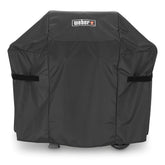 Weber premium cover front view showing full grill protection and neat fit