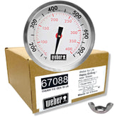 Weber replacement thermometer front face showing clear dual-scale dial benefit