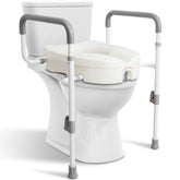 WeHwupe front view of raised toilet seat showing stable design and easy transfer