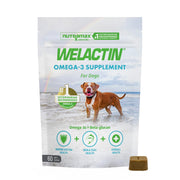 Nutramax Welactin frente del empaque mostrando 60 masticables, fácil identificación