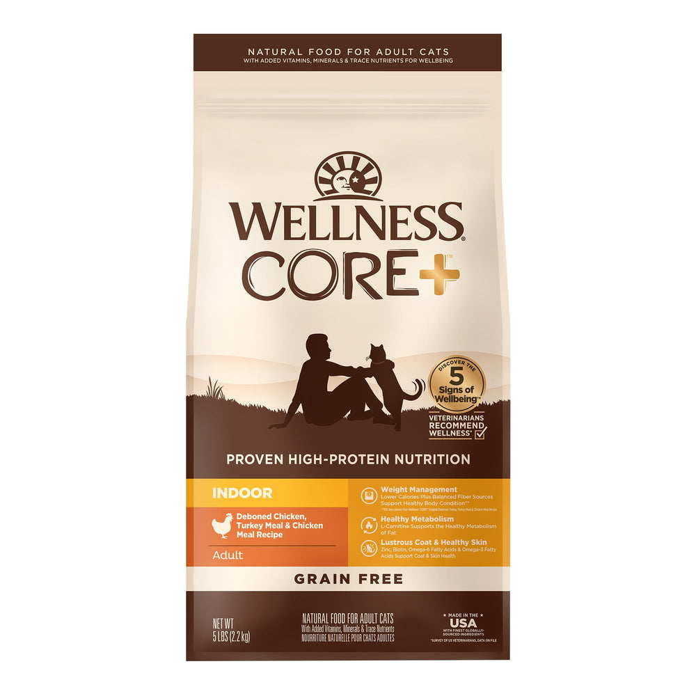 Wellness primer plano del paquete mostrando la marca y beneficios nutricionales