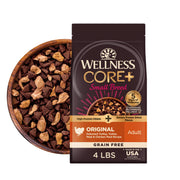 Wellness CORE+ front of bag showing product name and recipe benefits