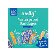 Welly empaque frontal Ocean Friends muestra 120 curitas, ideal para reabastecer
