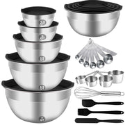 WEPSEN mixing bowl set front view showing complete kit and storage benefit