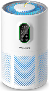 WESTHEY vista frontal del purificador con diseño 360° y entrada de aire