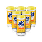 Wet Ones canister frontal Tropical Splash mostrando diseño y cierre que conserva humedad