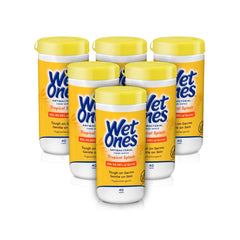 Wet Ones canister frontal Tropical Splash mostrando diseño y cierre que conserva humedad