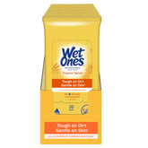 Wet Ones frente del paquete Tropical Splash mostrando diseño y tamaño práctico