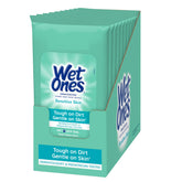 Wet Ones empaque frontal con diseño y cantidad clara para viaje