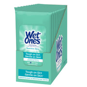 Wet Ones empaque frontal con diseño y cantidad clara para viaje