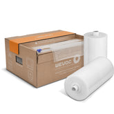Wevac front packaging showing both 8" and 11" rolls and clear labeling benefit