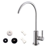 WEWE brushed nickel front view showing sleek faucet and clean styling benefit