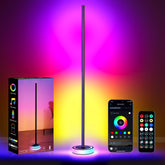 Wfiia corner lamp full-height front view showing slim profile and ambient glow