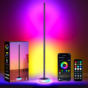 Wfiia corner lamp full-height front view showing slim profile and ambient glow