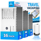 Wfiia frontal del pack mostrando todas las bolsas y la bomba, ahorro de espacio