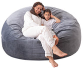 WhatsBedding puff 3 ft frontal mostrando diseño y color gris oscuro, cómodo al instante