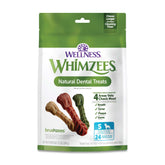 Whimzees bolsa frontal mostrando 24 unidades y ventaja dental