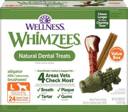 Whimzees front packaging showing brand and value box benefits