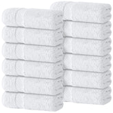 White Classic paquete frontal de 12 toallas mostrando orden y calidad