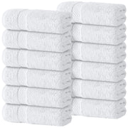 White Classic paquete frontal de 12 toallas mostrando orden y calidad