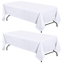 White Classic WEALUXE vista frontal del mantel en paquete, aspecto profesional
