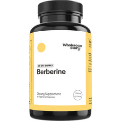 Wholesome Story frasco frontal de berberina 90 cápsulas, alta pureza y confianza