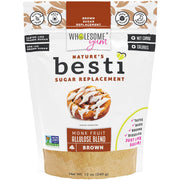 Wholesome Yum paquete Besti Brown al frente mostrando diseño y beneficio sin eritritol