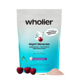 wholier front label of Night Minerals berry for clear product info and trust
