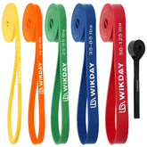 WIKDAY front packaging showing five bands and door anchor for versatile workouts