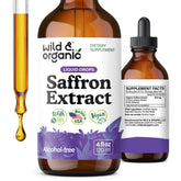 Wild & Organic front bottle showing clean label and daily saffron support