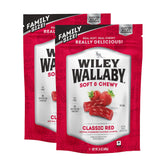 WILEY WALLABY front packaging showing vibrant strawberry flavor and resealable bag benefit