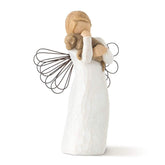 Willow Tree front view of angel holding dog showing comforting presence
