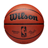 WILSON basketball front packaging showing official NBA branding and durable design