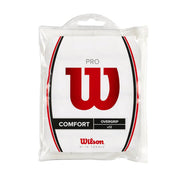 Wilson paquete frontal en bolsa resellable mostrando 12 overgrips y fácil transporte