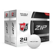 Wilson Staff Zip front packaging showing two dozen balls and product branding for easy identification and value