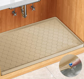 Winisok front view of beige under sink mat showing full coverage and protection