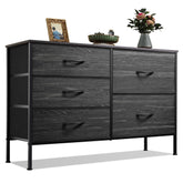 WLIVE black dresser front view showing sleek profile and organized drawers for tidy storage