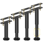 Wlrrcwdttc front view of four adjustable metal bed legs, adds frame stability