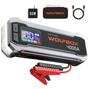 WOLFBOX MV24 front view showing compact starter and benefits of robust design