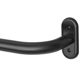 Wolistsa front view packaged rod shows sturdy black finish and included hardware